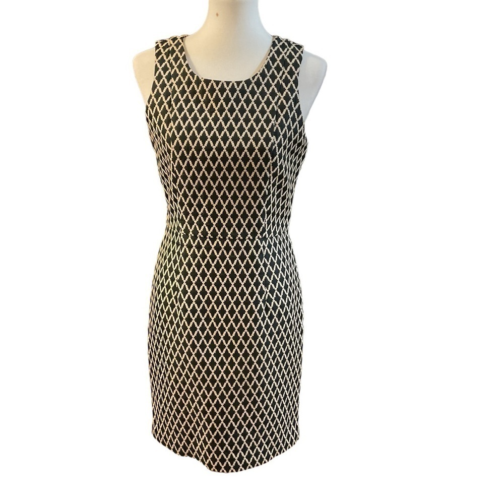 Banana Republic Sleeveless Diamond Pattern Scoop Neck Dress Women’s Size 6